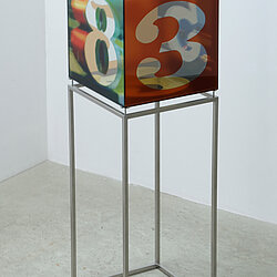 2021-04-24 Hilleckes Probst Würfel 5+8, 3910 8+3 Draufsicht, 2021 Glas und Edelstahl Gesamt 110x50x50